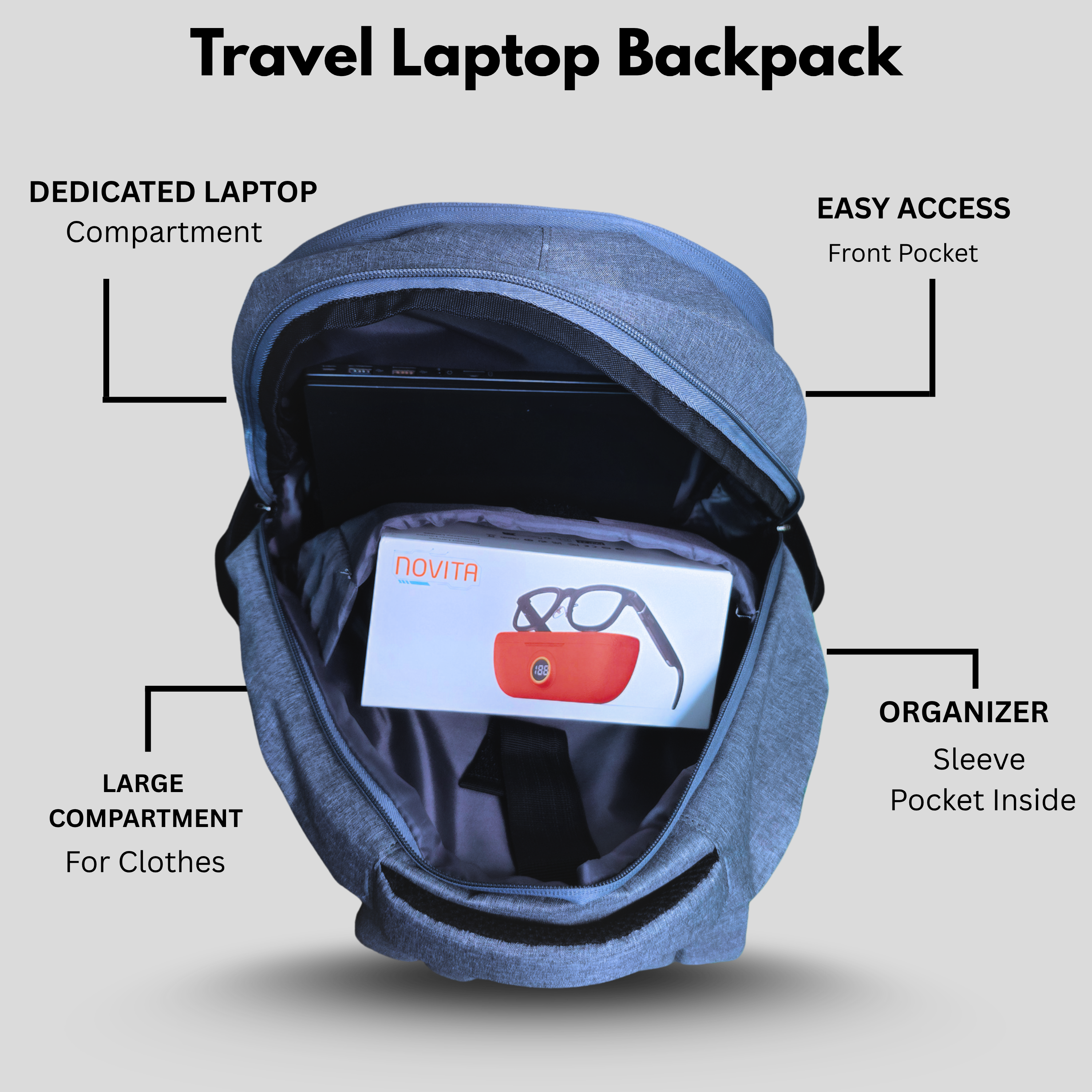Futopia 25L Capacity Backpack Casual Bag With Fits 15.6 Inch Laptop, Organizer Compartments | 2 Front Zipp Pocket, Both Side Bottle Pockets, Luggage Strap For Men & Women Perfect For Office & College -Blue
