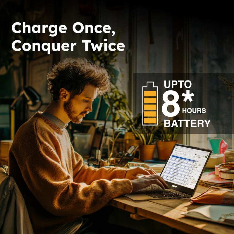 Ultimus APEX 5 Intel core i5 12th Gen 1235U 8GB RAM 512GB SSD Expandable Upto 2TB 14.1" Full HD IPS Display Win 11 Home Thin & Light 1.53 Kg