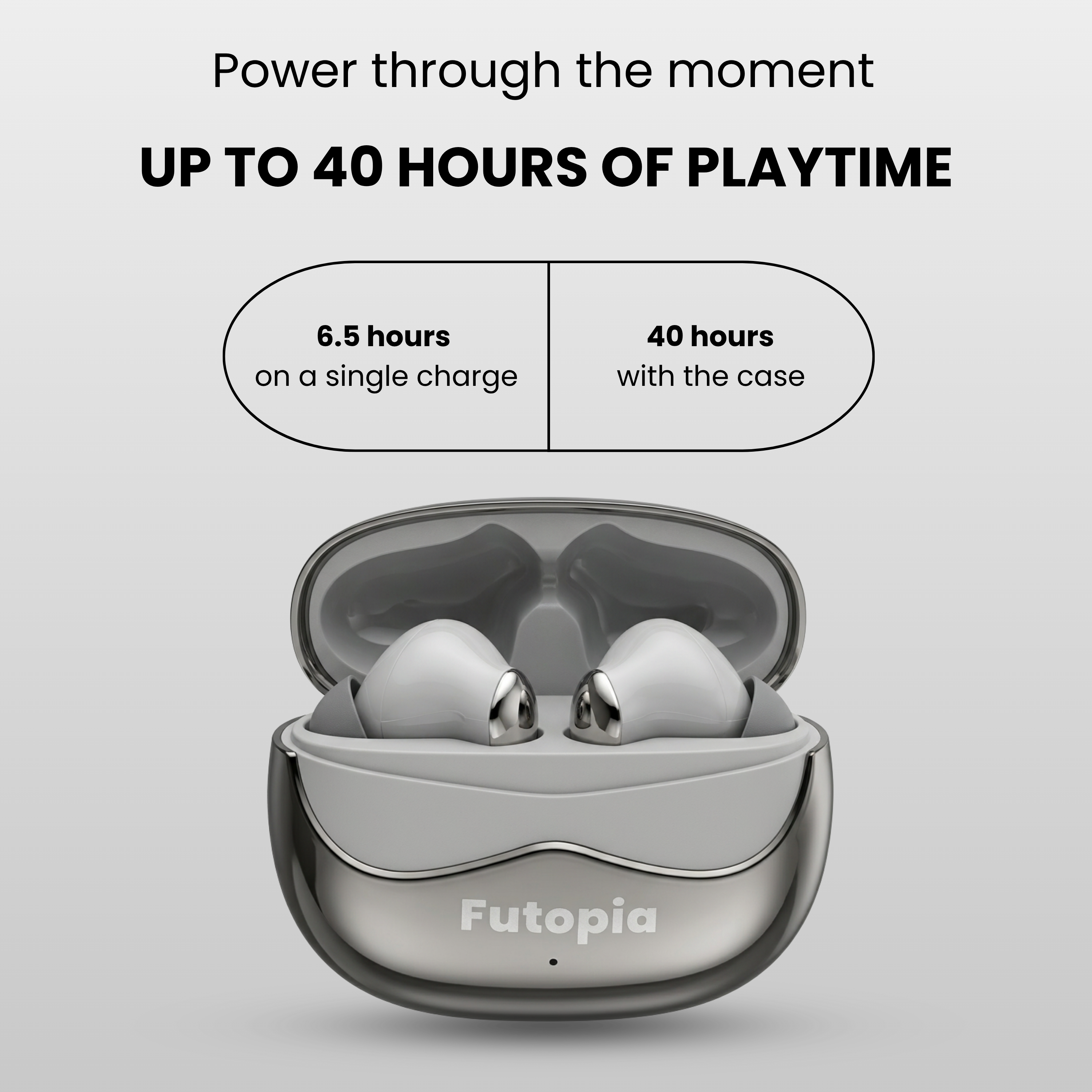 Futopia Wireless Earpods with Charging Case | Bluetooth 5.4 Earbuds, HD Sound, Deep Bass, Type-C Fast Charging & 4-5H Playtime