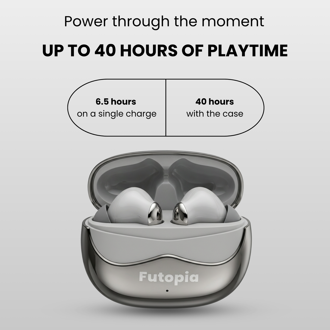 Futopia Wireless Earpods with Charging Case | Bluetooth 5.4 Earbuds, HD Sound, Deep Bass, Type-C Fast Charging & 4-5H Playtime