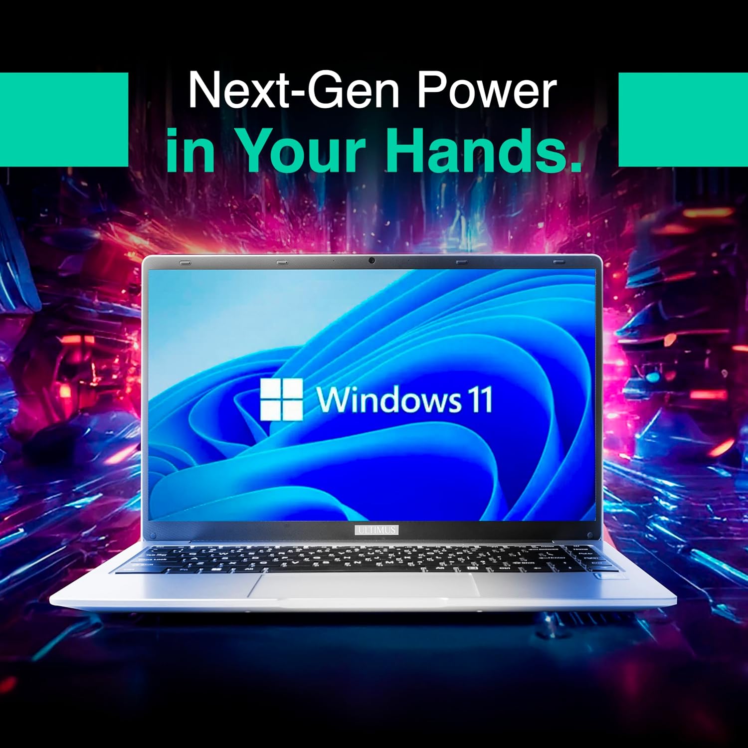 Ultimus Pentium Quad Core Laptop|Student & Office Work Laptop|Dual Storage SSD Expandable~1TB|1.2Kg|180° Hinge|Win 11 Home|8GB RAM 256GB|HDMI SD Card Slot | ‎Dual Speaker|Cloud Silver