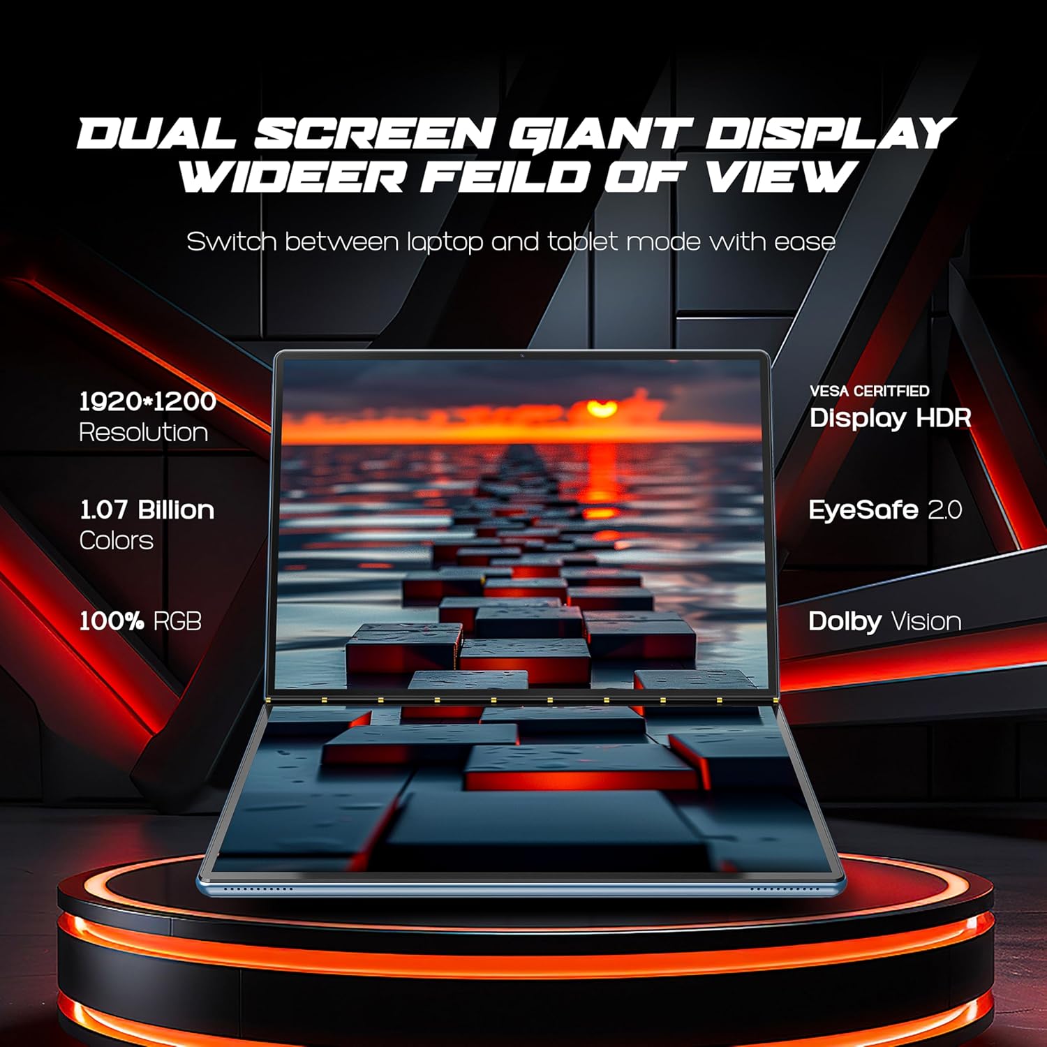 Ultimus APEX TwinX 2-in-1 Touchscreen Laptop 8 GB RAM 256 GB SSD Intel® Core™ i3-1215U, 27.8 cm x2 FHD Display, Win 11, Wi-Fi 6, Bluetooth 5.2, USB 3.2 Type-C 1.2Kg Silver