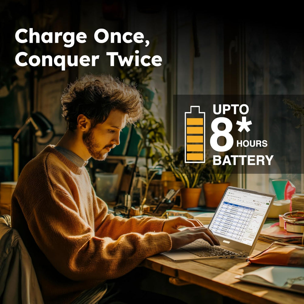 Ultimus APEX5 Laptop Intel core i5 12th Gen 1235U Laptop 8GB RAM 512GB SSD Expandable~1TB FHD MS Office 365 (Trial) Silver