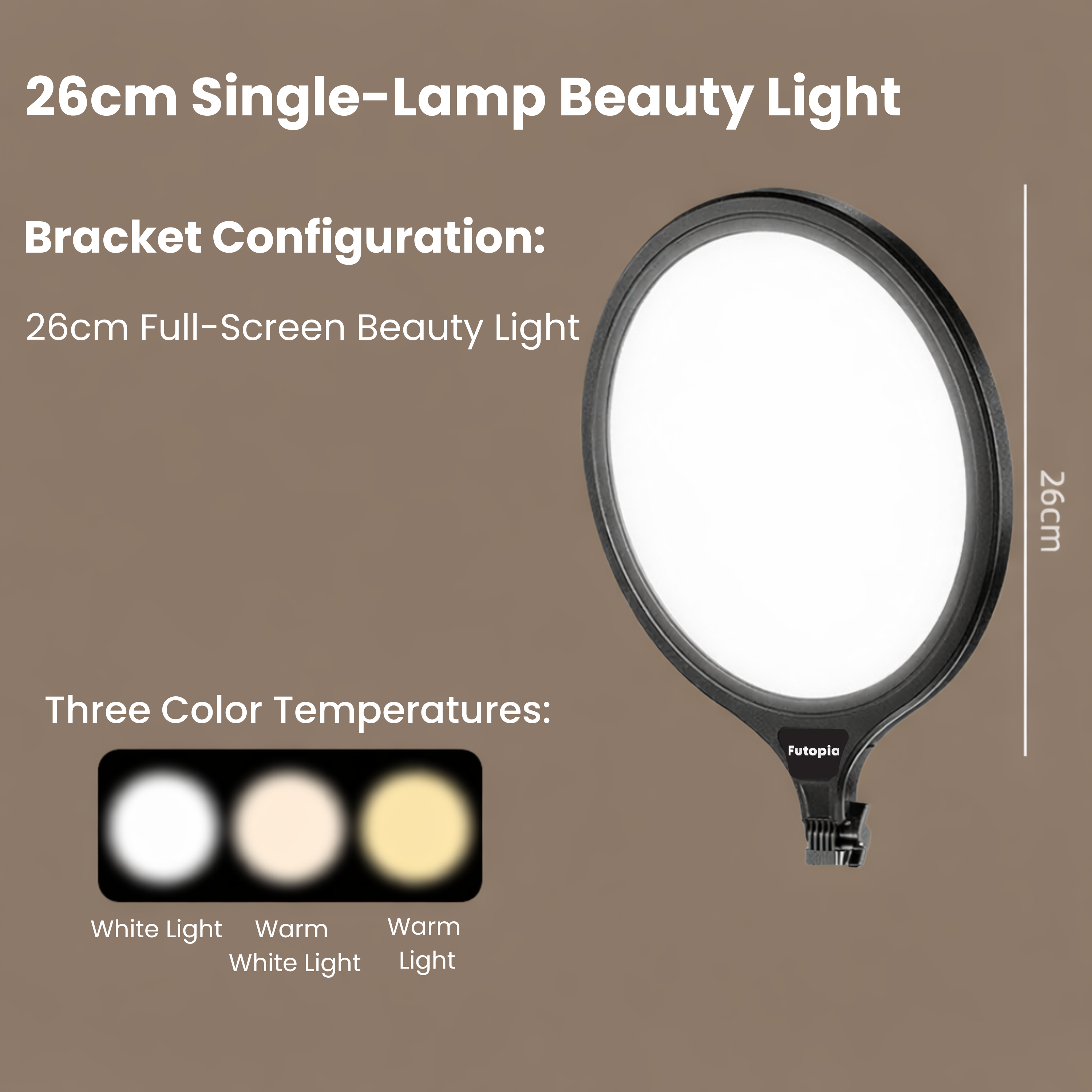 Futopia 10-Inch LED Ring Light with Tripod Stand | 3 Color Modes (Warm, Cold & Mixed) | Dimmable 10W USB Powered Fill Light for YouTube, Live Streaming, Photoshoot & Video Recording