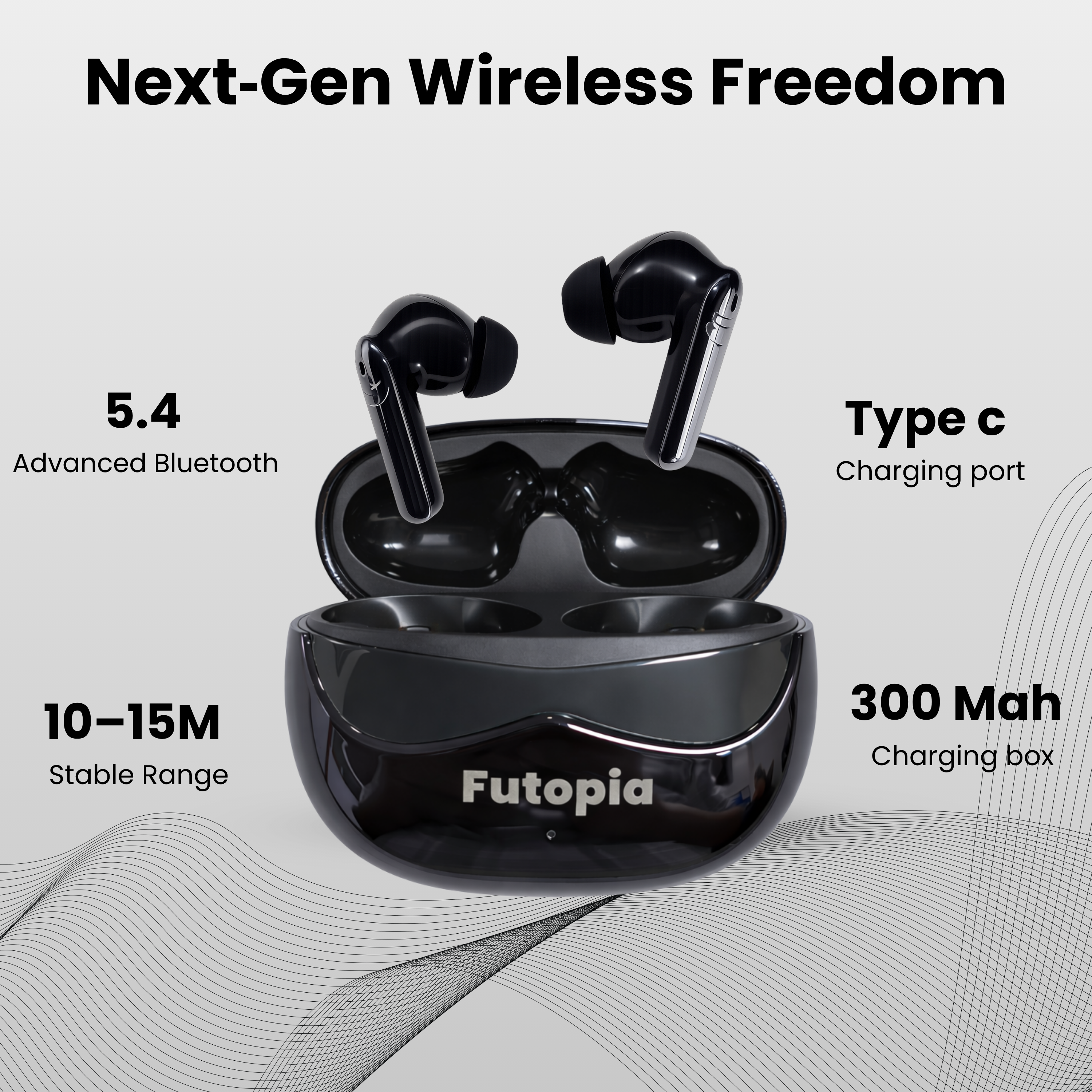 Futopia Wireless Earpods with Charging Case | Bluetooth Earbuds with HD Sound, Touch Control & Long Battery Life
