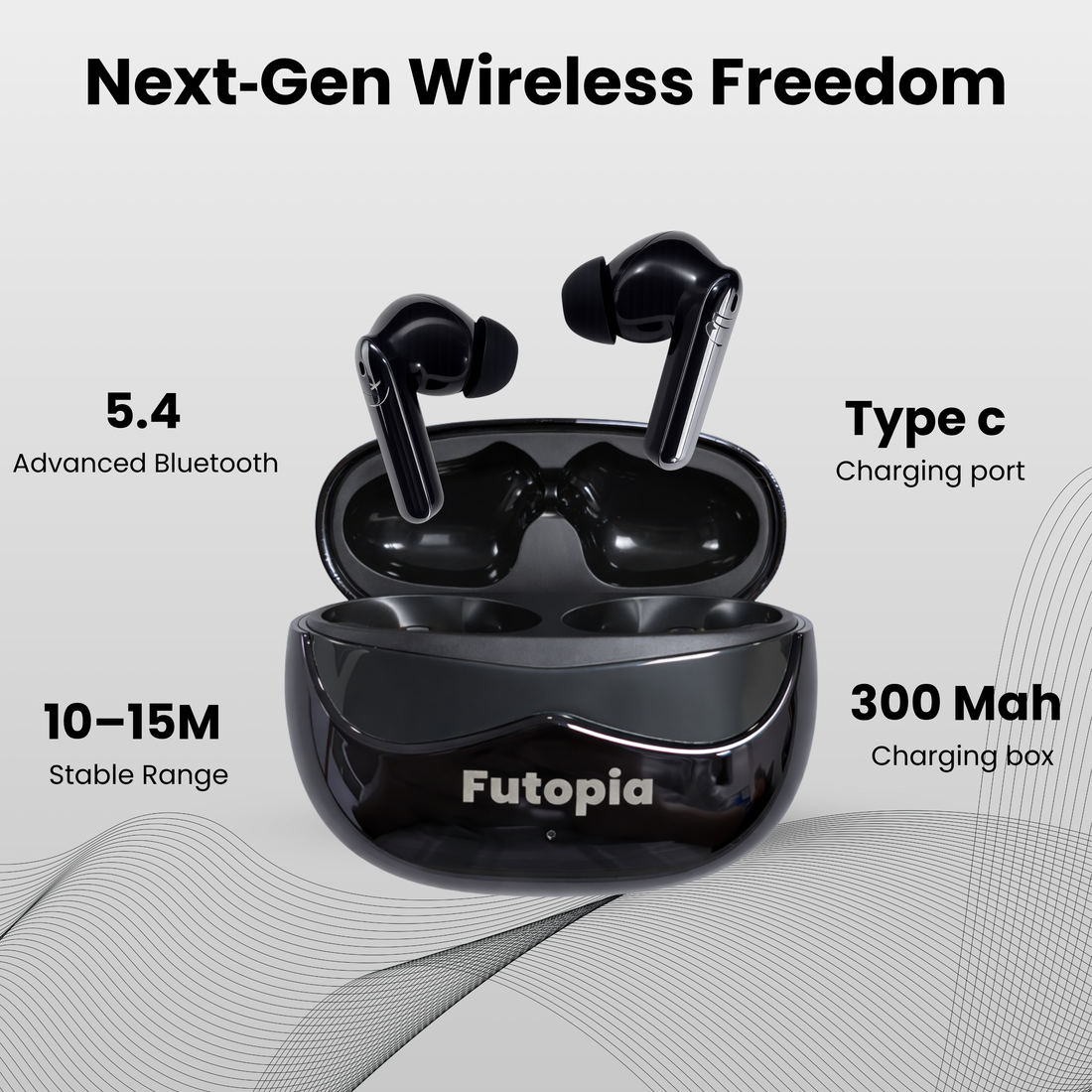 Futopia Wireless Earpods with Charging Case | Bluetooth Earbuds with HD Sound, Touch Control & Long Battery Life