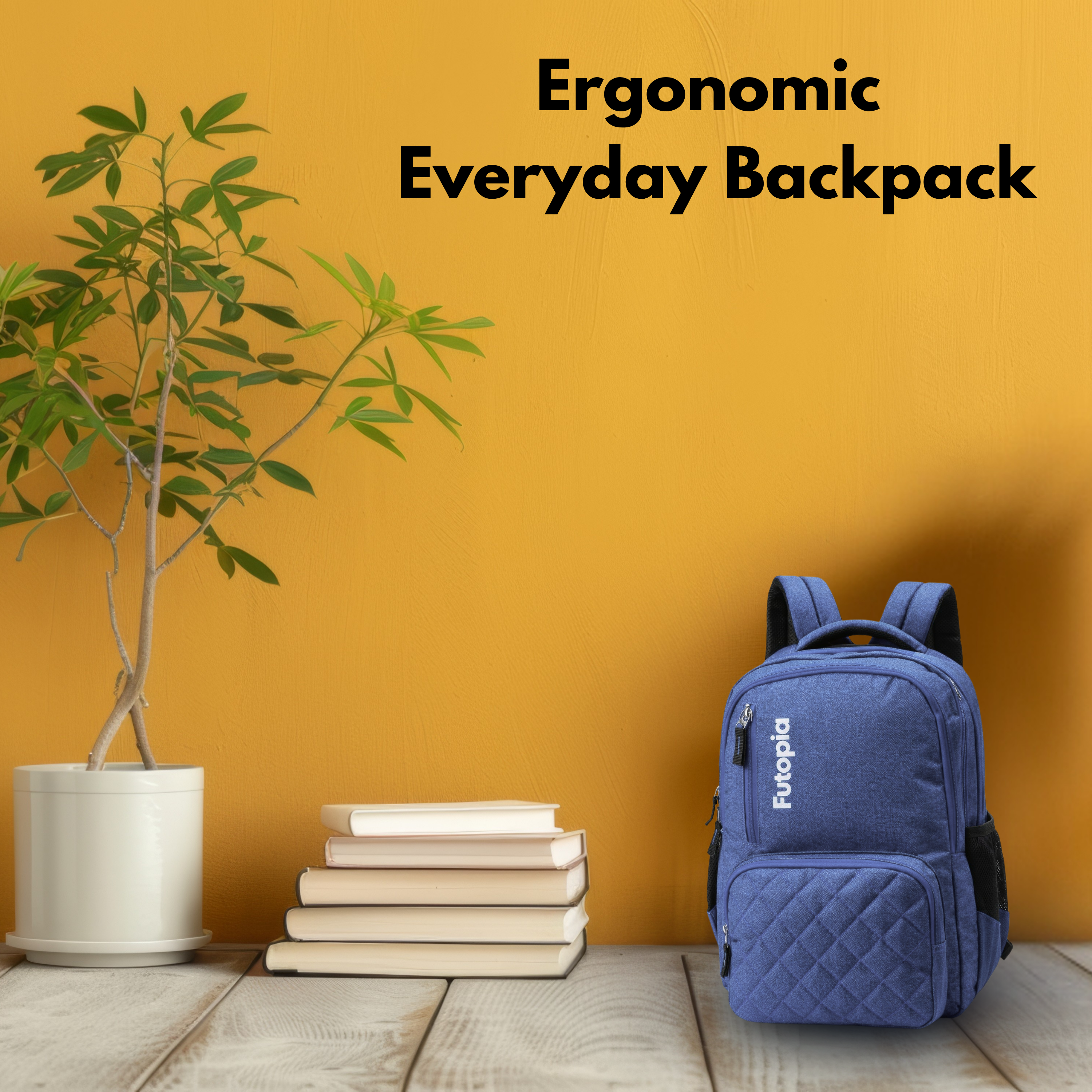 Futopia 25L Capacity Backpack Casual Bag With Fits 15.6 Inch Laptop, Organizer Compartments | 2 Front Zipp Pocket, Both Side Bottle Pockets, Luggage Strap For Men & Women Perfect For Office & College -Blue