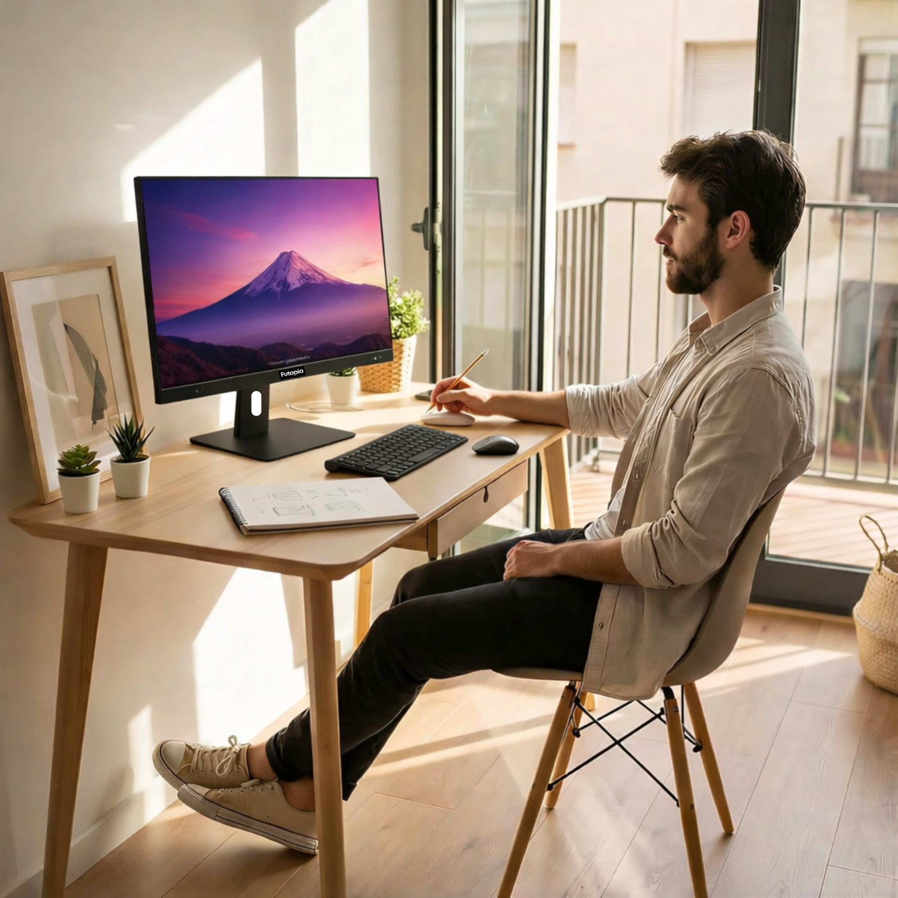 FUTOPIA A123261 All-in-One Desktop PC | AMD Ryzen 5 5600G | 23.8" Full HD IPS Display | 16GB DDR4 RAM | 512GB NVMe SSD | Windows 11 Pro | WiFi 6 | Webcam & Stereo Speakers