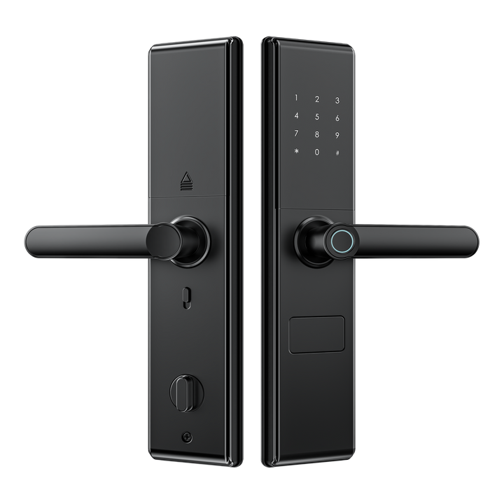 Futopia Fingerprint Smart Door Lock | App, Password, Card & Key Unlock | Aluminum Alloy & Tempered Glass | Tuya/TT Lock App | for 40–120mm Doors