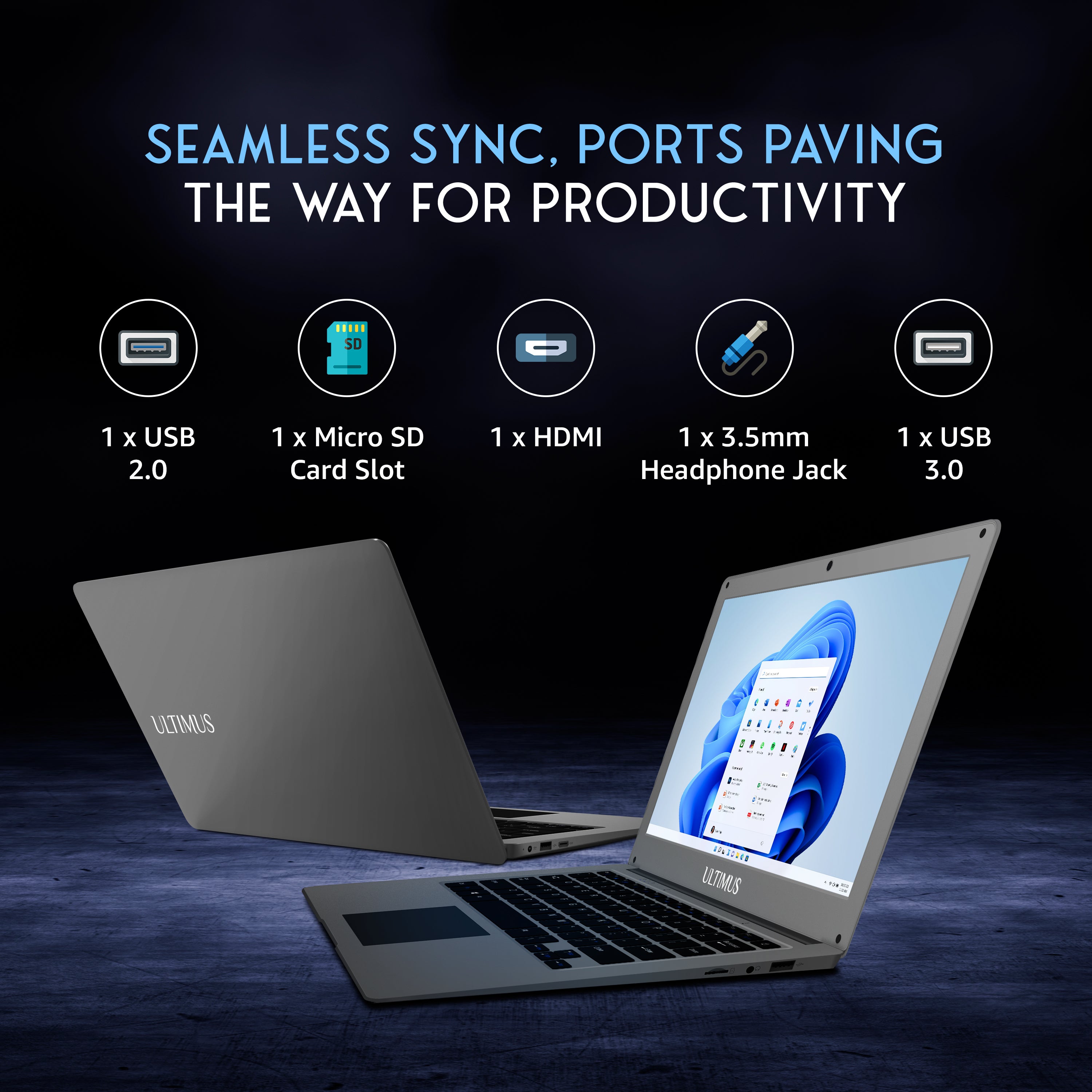 FUTOPIA ULTIMUS PRO Dual Core ~2.8GHz 8 GB DDR4 RAM/256 GB ~512 GB Expendable, 14.1-inch (35.8 cm) HD Display Win 11 Home 1.2 Kg Thin & Light Black