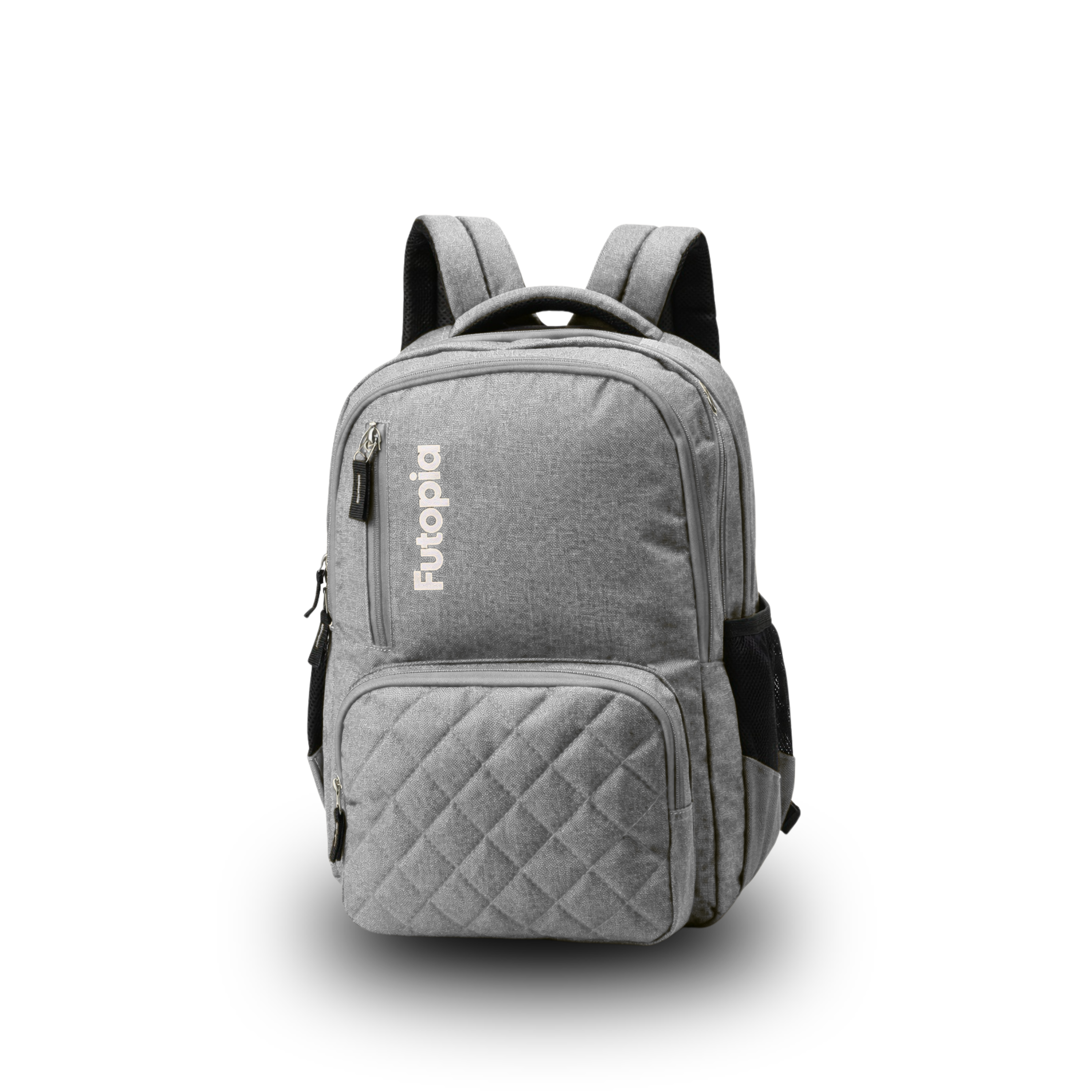 Futopia 22L Laptop Backpack – Water Resistant Office & Casual Bag for Men and Women – Fits Up to 15.6-Inch Laptops – Durable Linen Polyester (Gray)
