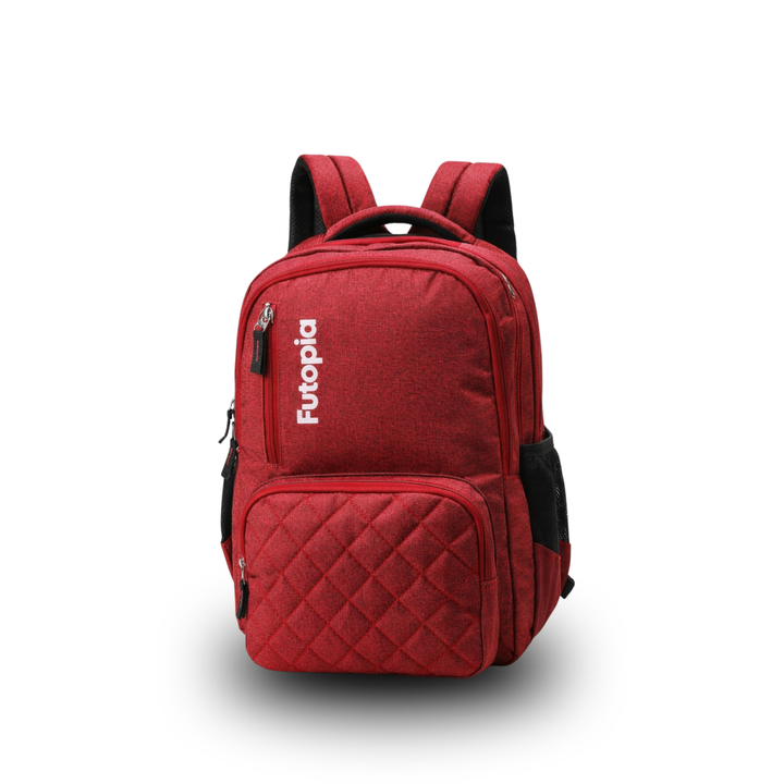 22L Laptop Backpack – Water Resistant Office & Casual Bag for Men and Women – Fits Up to 15.6-Inch Laptops – Durable Linen Polyester (Maroon)