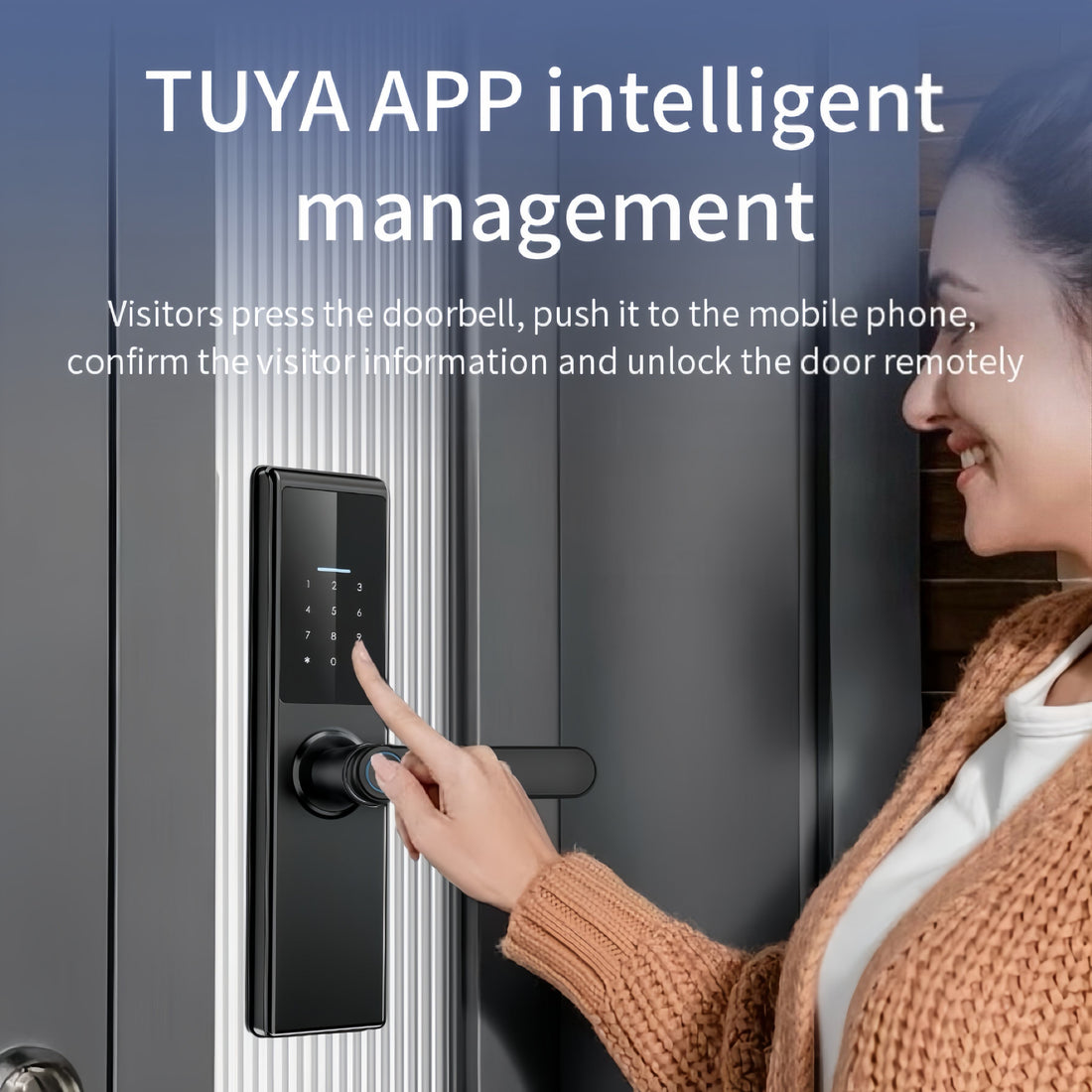 Futopia Fingerprint Smart Door Lock | App, Password, Card & Key Unlock | Aluminum Alloy Body | Tuya/TT Lock App | for 38–55mm Doors
