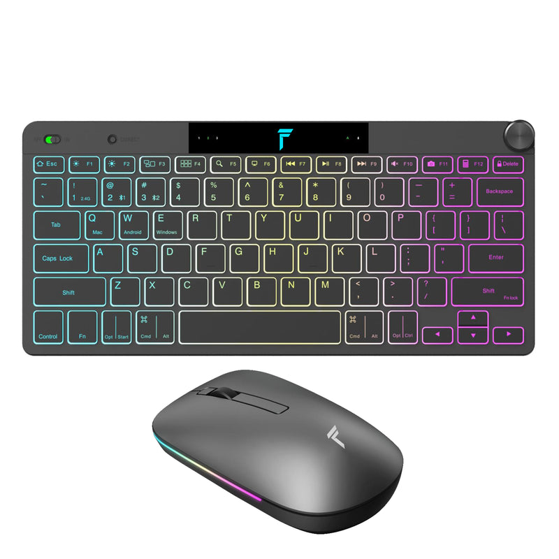 KB5028+MS2206 | Ultra-thin Portable 3 device Bluetooth + 2.4G Keyboard &amp; mouse set