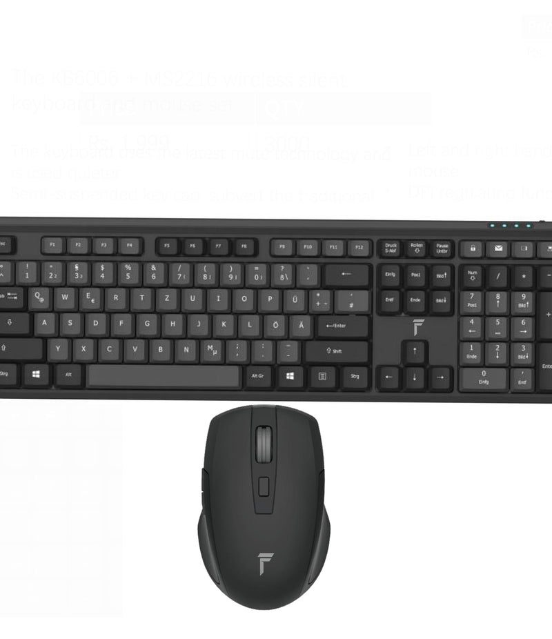 KB6006 + MS2216 wireless silent keyboard and mouse set