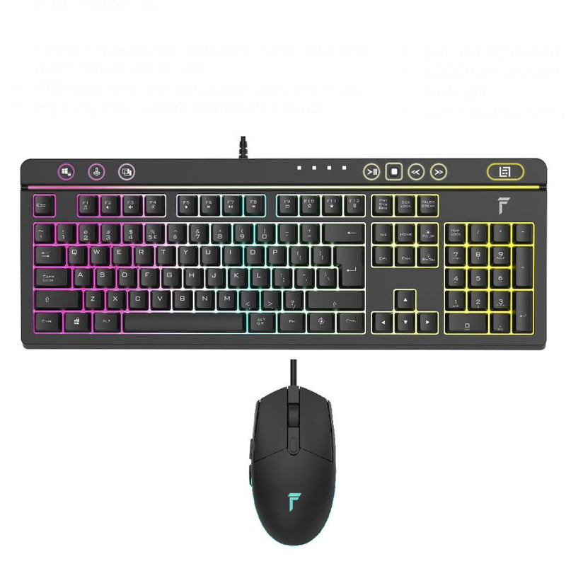 KB8038 + MS3108 RGB backlight, with adjustable backlight mode | Left- and right-hand symmetrical mouse