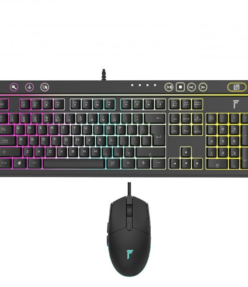 KB8038 + MS3108 RGB backlight, with adjustable backlight mode | Left- and right-hand symmetrical mouse