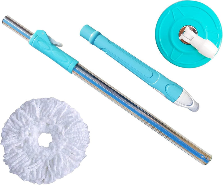 NOVITA 360° Spin Mop Pole Replacement Handle with Adjustable Telescopic Design – Blue