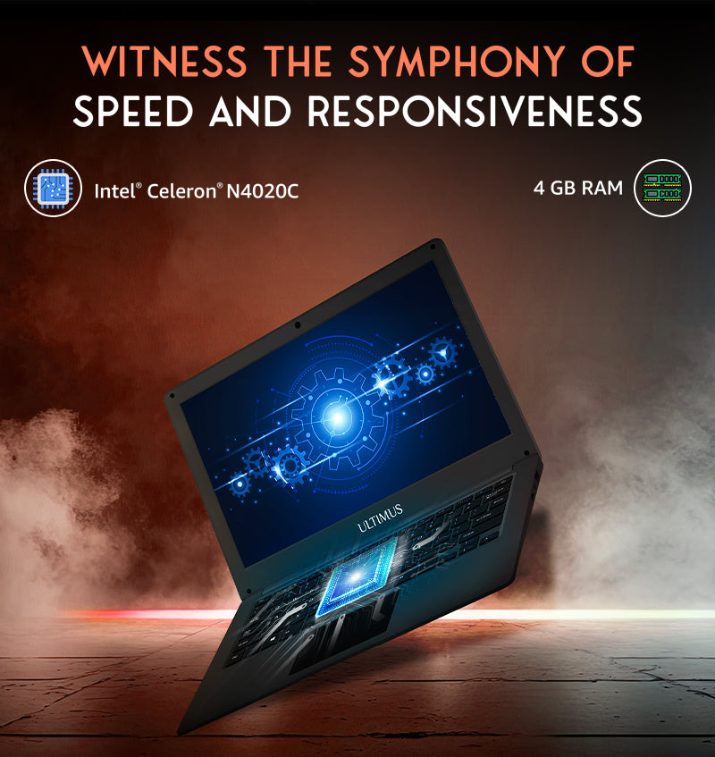 FUTOPIA ULTIMUS PRO Dual Core ~2.8GHz 8 GB DDR4 RAM/256 GB ~512 GB Expendable, 14.1-inch (35.8 cm) HD Display Win 11 Home 1.2 Kg Thin & Black