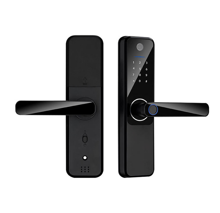 Futopia Fingerprint Smart Door Lock with Camera | Tuya WiFi App Control | Fingerprint, Password, Card & Key Unlock | Aluminum Alloy Body | for 38–55mm Doors