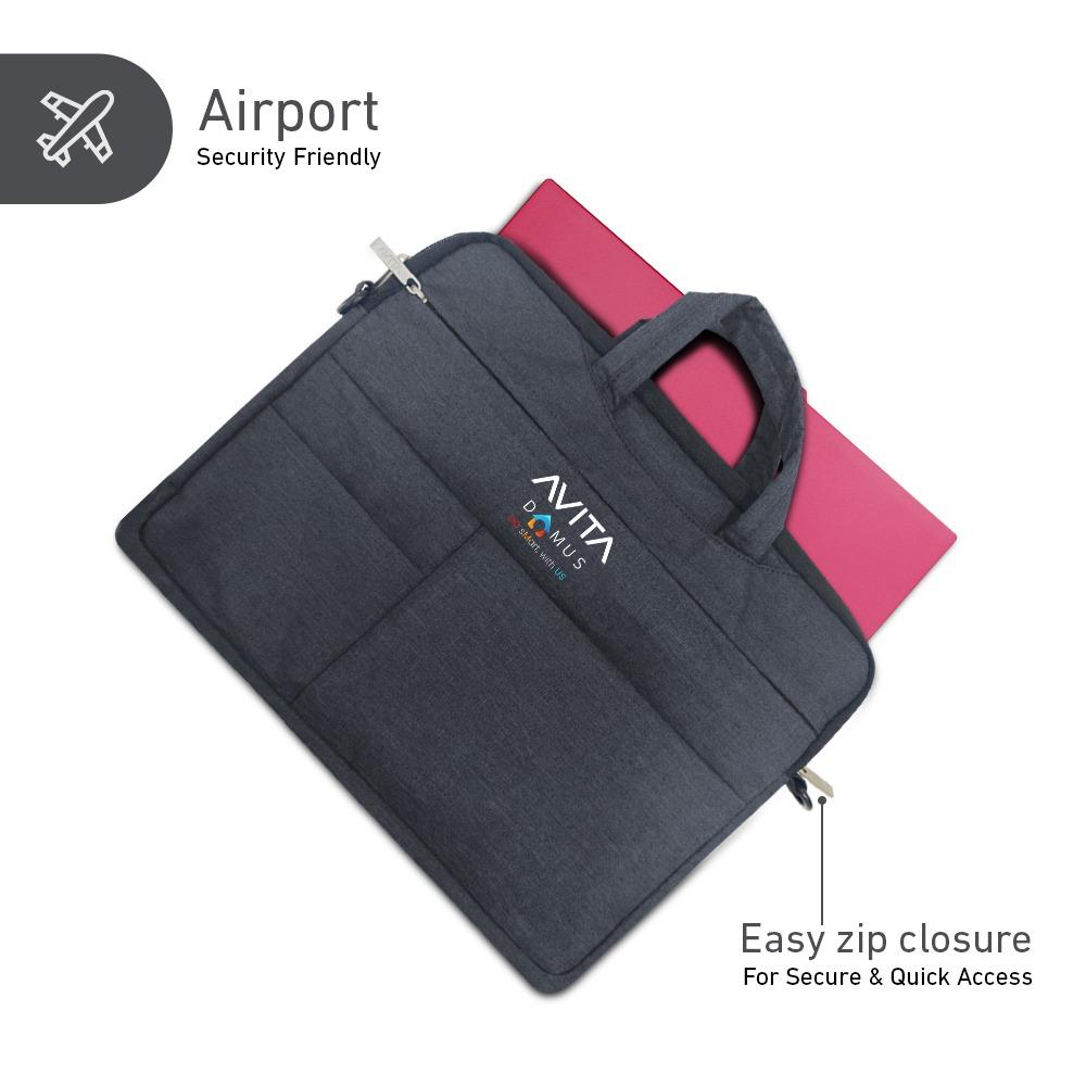 AvitaDomus Executive Sleeve with Padded Laptop  Bag  (Dark Grey)