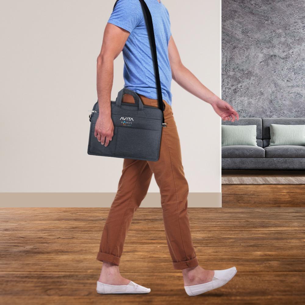 AvitaDomus Executive Sleeve with Padded Laptop  Bag  (Dark Grey)