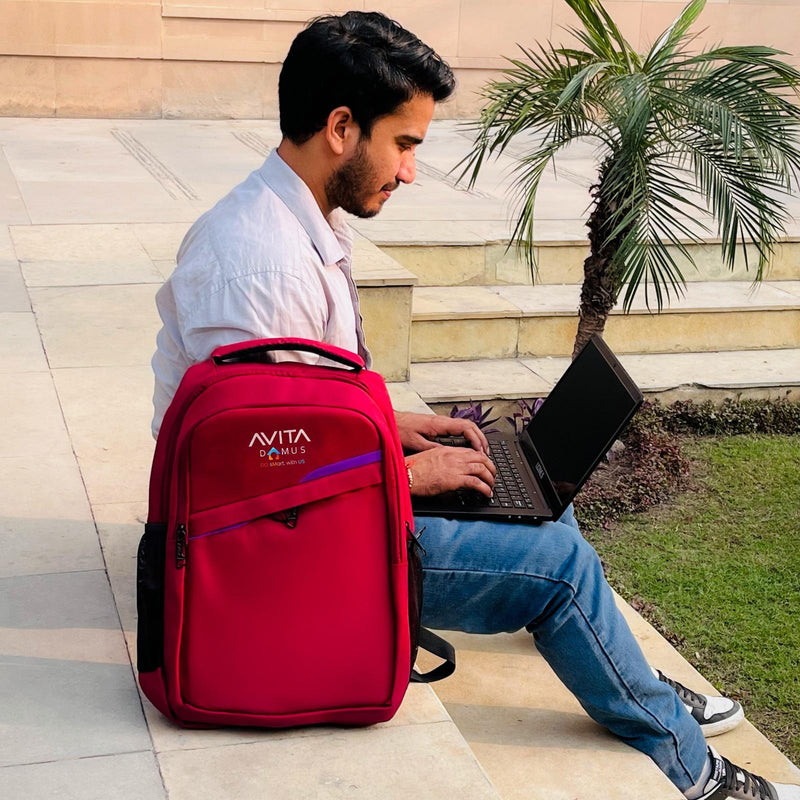 AvitaDomus USB Laptop Bag  (Maroon)