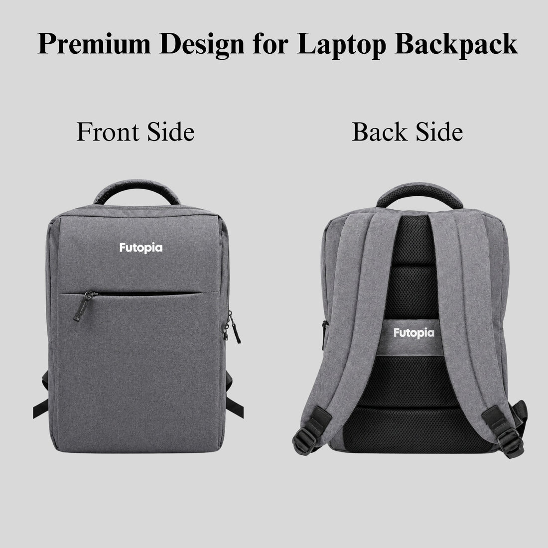 Futopia Premium 15.6-Inch Expandable Laptop Backpack – Water-Resistant Polyester Business Travel Bag with Wet/Dry Compartment & 2 Front Zipper Pockets