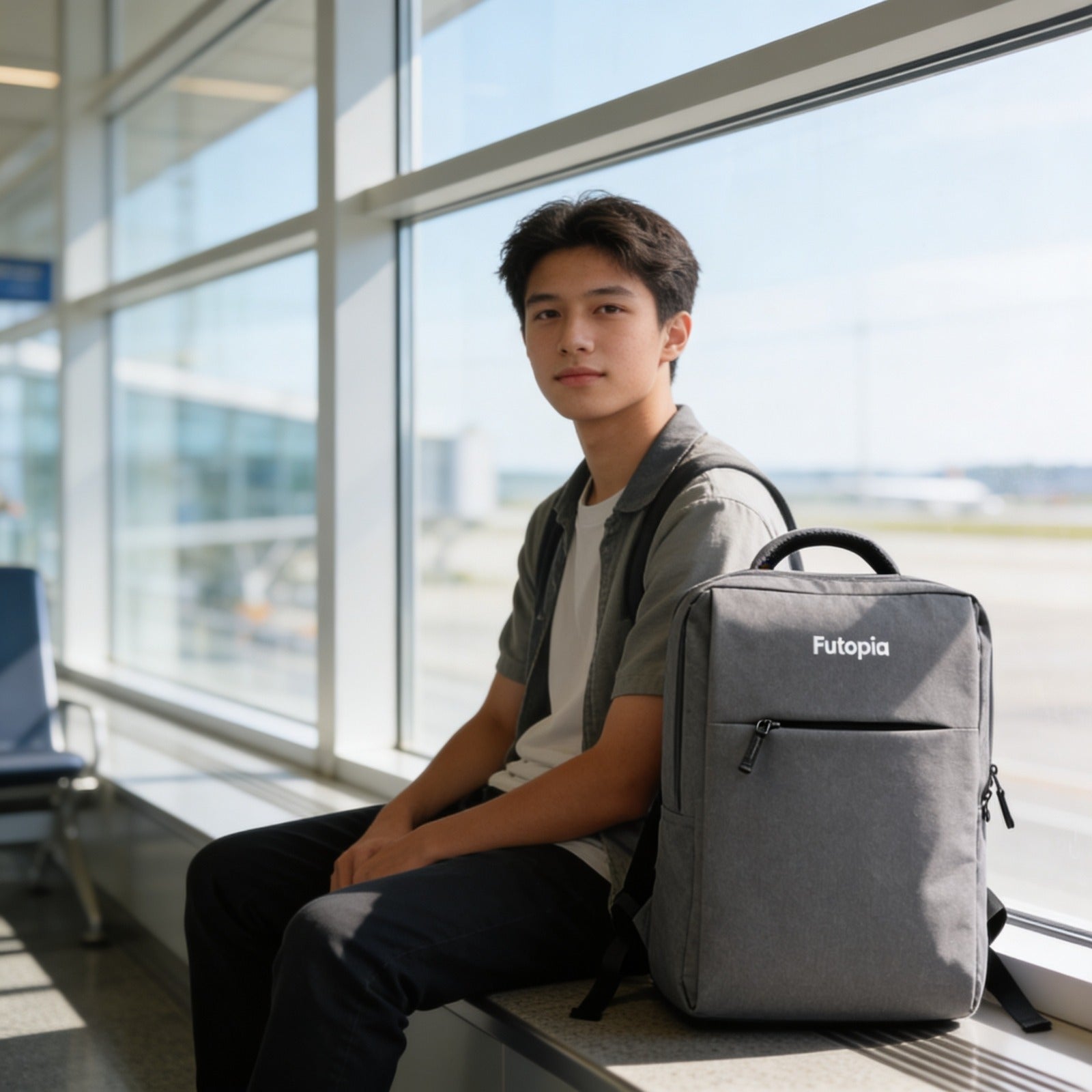 Futopia Premium 26L Capacity Backpack Casual Bag With Fit 15.6 Inch Laptop, Side And Front Side Zipp Store, Luggage Strap, Lightweight & Durable Design For Men & Women Perfect For Office & College - Grey