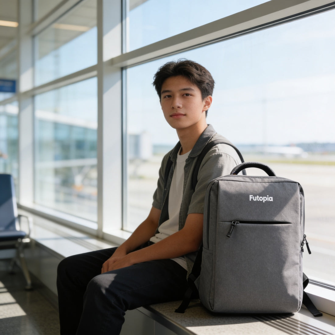 Futopia Premium 26L Capacity Backpack Casual Bag With Fit 15.6 Inch Laptop, Side And Front Side Zipp Store, Luggage Strap, Lightweight & Durable Design For Men & Women Perfect For Office & College - Grey
