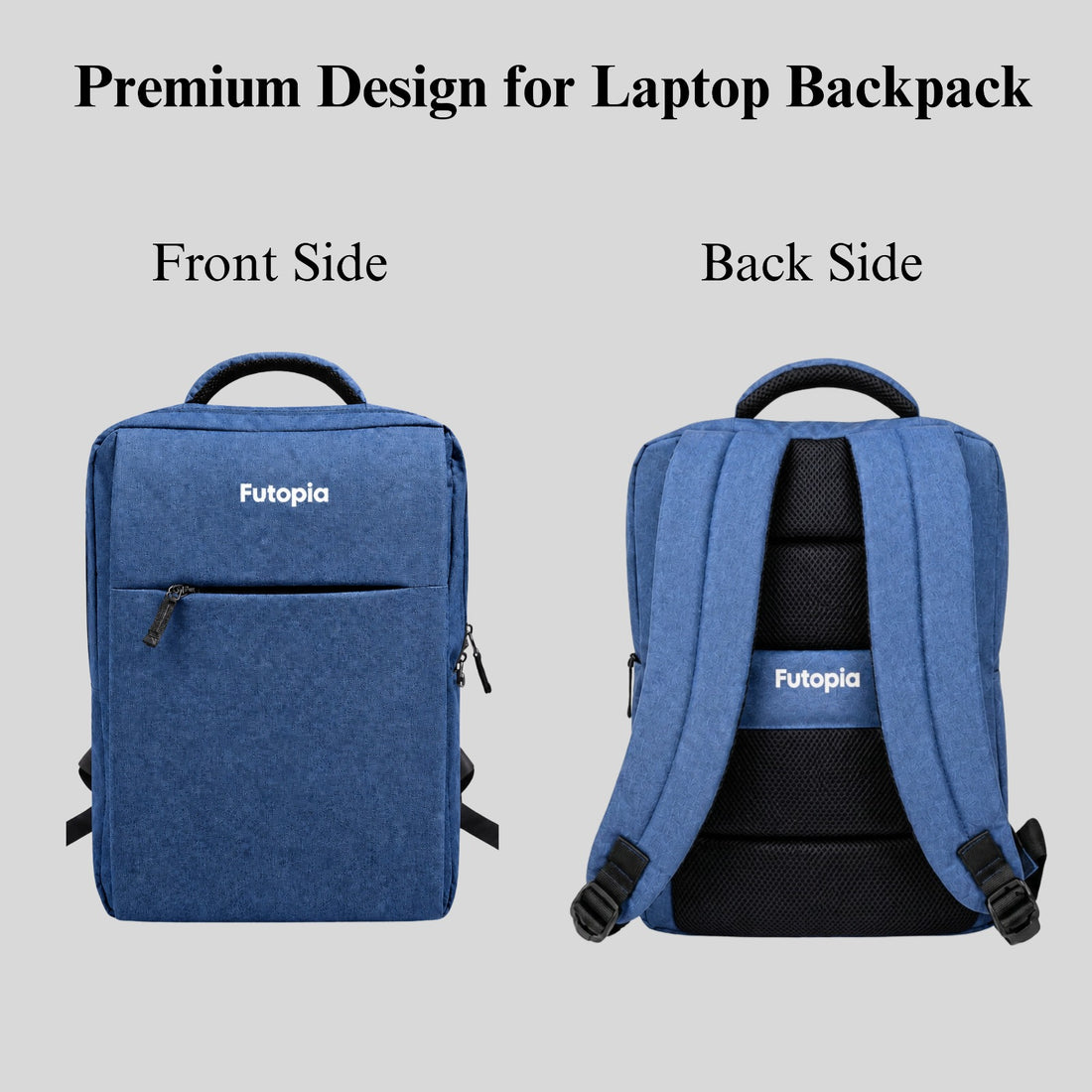 Futopia Premium 26L Capacity Backpack Casual Bag With Fit 15.6 Inch Laptop, Side And Front Side Zipp Store, Luggage Strap, Lightweight & Durable Design For Men & Women Perfect For Office & College - Grey
