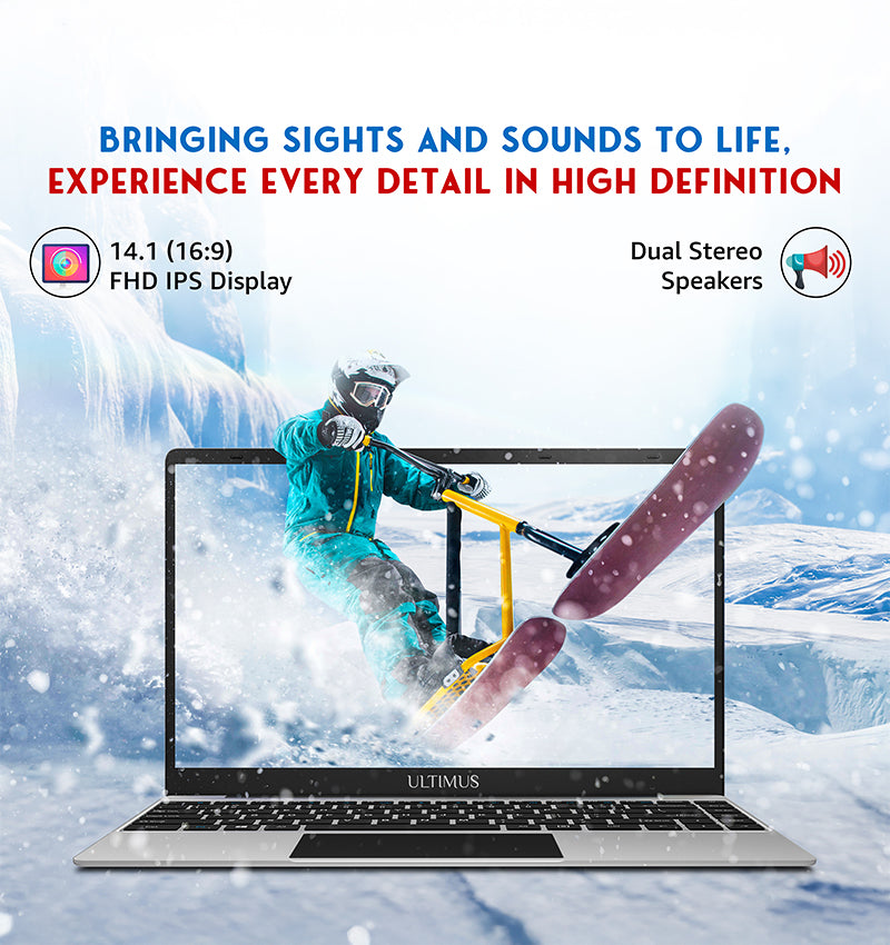 Ultimus Pro Nxt 12thGen Intel i3-N100~3.4 GHz, 8GB RAM 256GB SSD, 1TB expandable Windows 11 Home 1.38Kg Silver