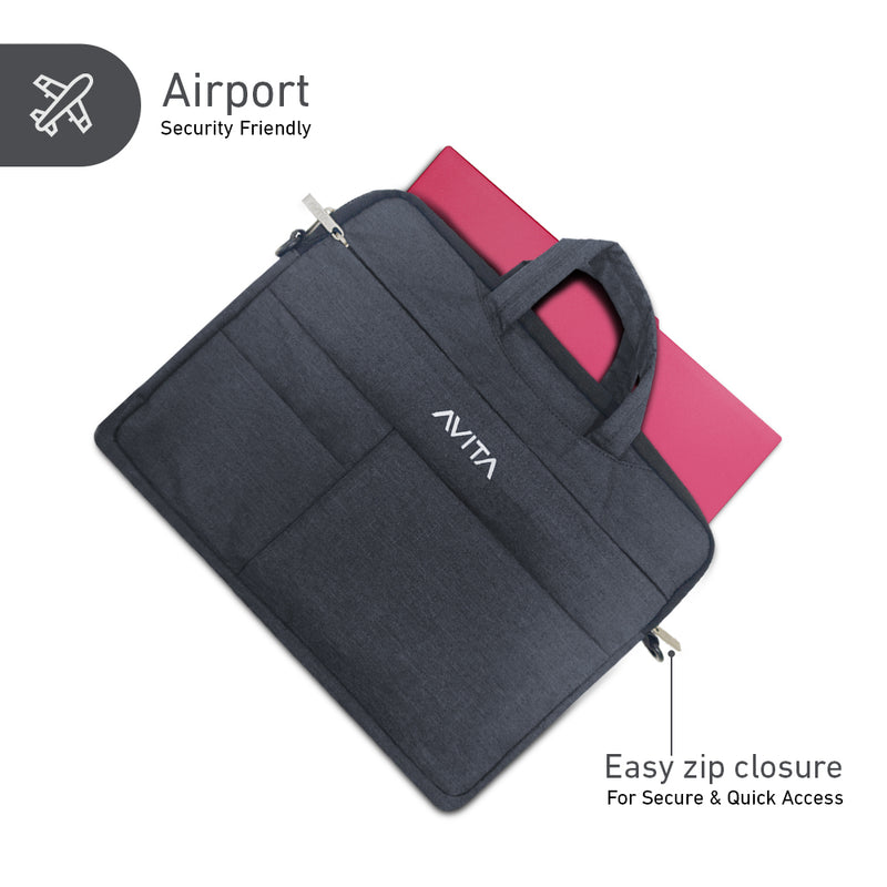 Avita Executive Sleeve with Padded Laptop  Bag  (Dark Grey)